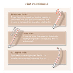 PRO FacialWand Upgraded High Frequency Facial Wand (6 Glass Tubes - Neon & Argon)