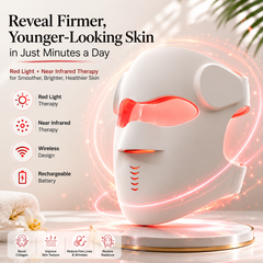 Wireless Red Light Therapy Face Mask 630nm & 850nm | 480 LED Anti Aging LED Light Therapy Mask | 9 Modes Skin Rejuvenation Device